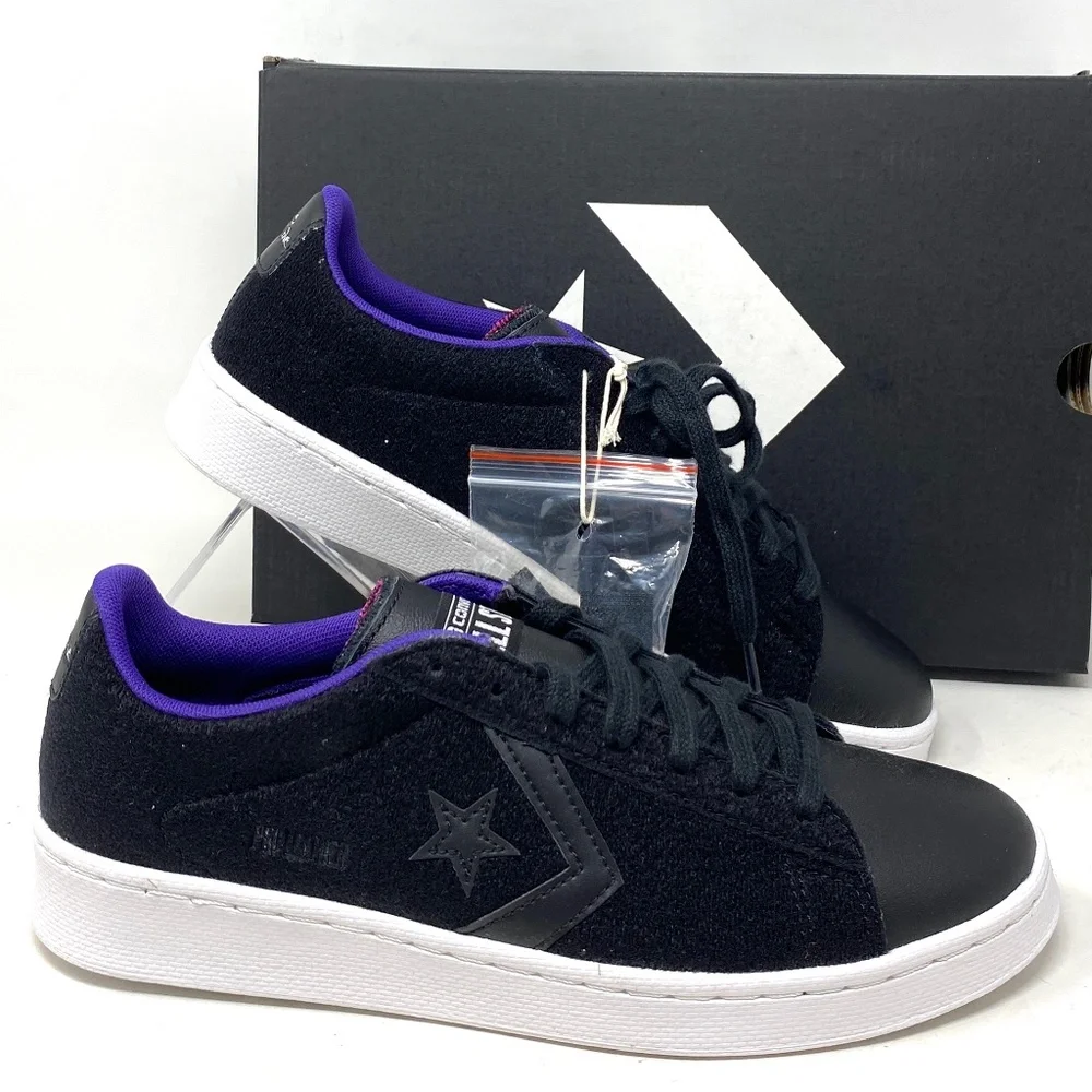 Converse Pro Leather Low Skate Women's Shoes Black Suede Casual Sneakers A01649C - Picture 1 of 11
